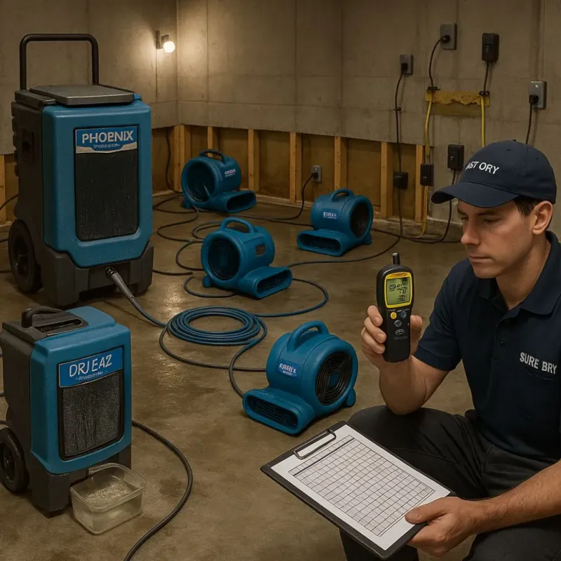 Structural Drying and Dehumidification process in Shoshone, ID